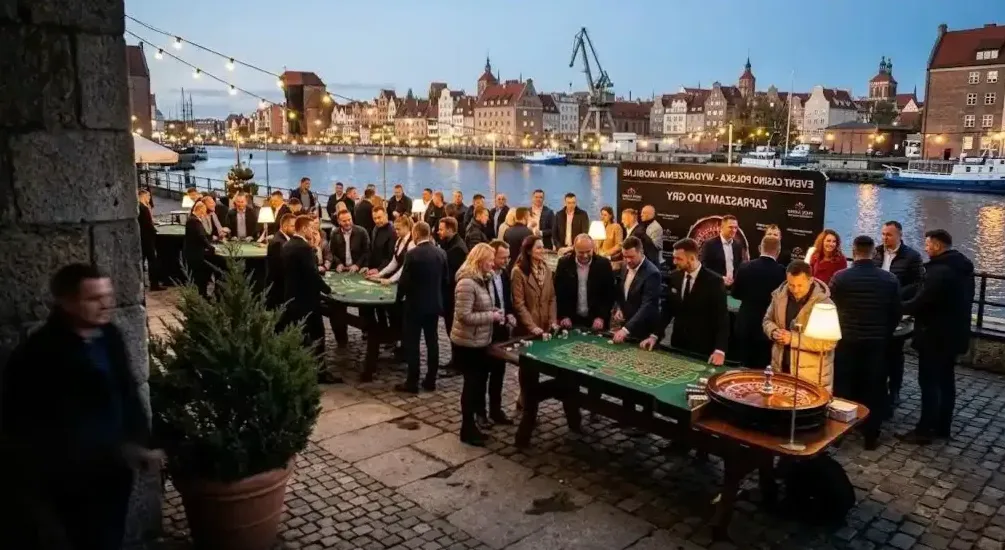 Krupier podczas eleganckiego eventu casino