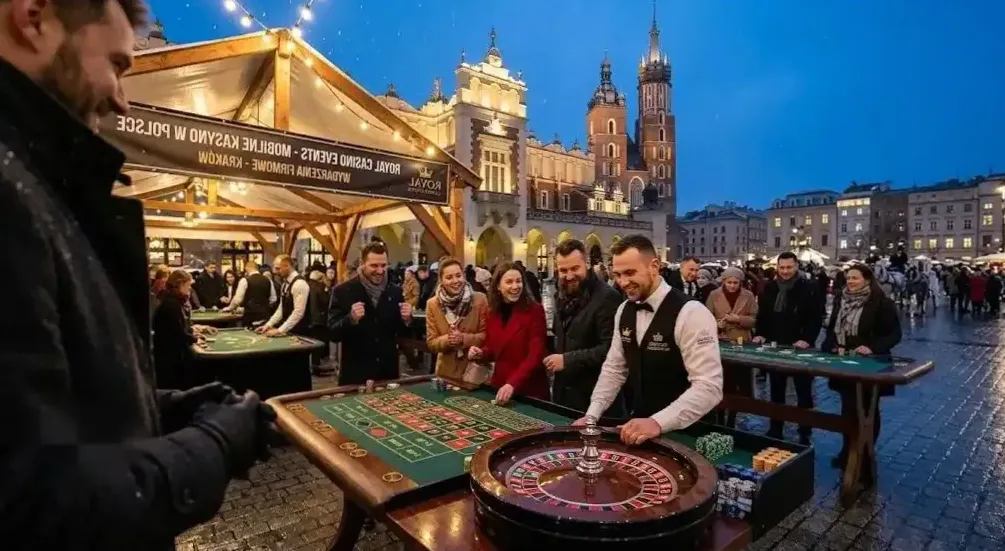 Krupier przygotowujący ruletkę