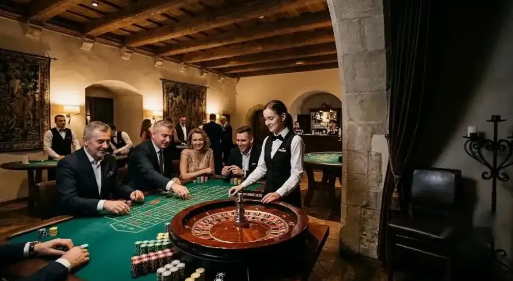 Finał imprezy casino z publicznością
